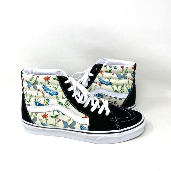 💖MEGA SALE💖VANS SK8-HI  Men Butterfly Floral Black White Canvas  VN0A5HXVUC0 - Picture 2 of 10